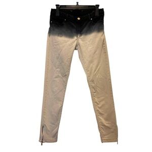 Zara Woman Black and Gray Ombre Skinny Jeans with Zippers SZ 6